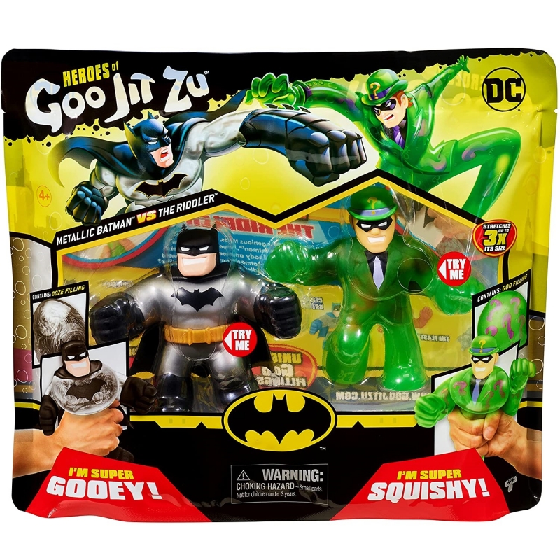 Heroes of Goo Jit Zu DC Versus Pack - Metallic Batman VS The Riddler